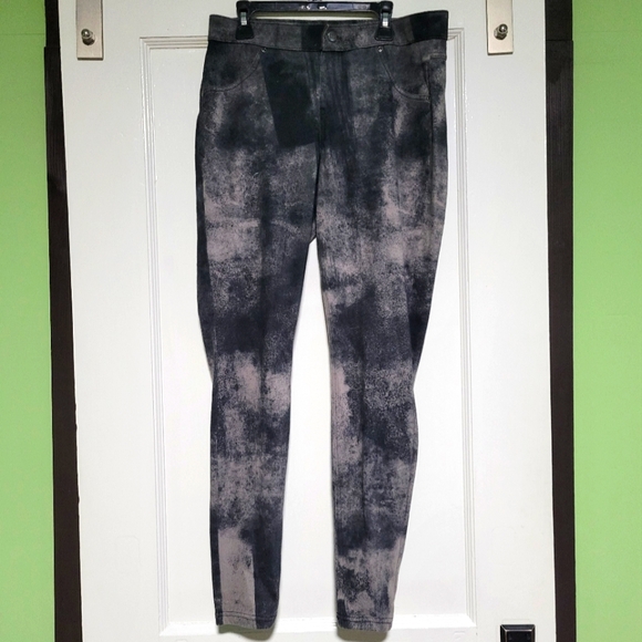 Hue Black And Gray Leggings Pants Sz Medium - Picture 1 of 4